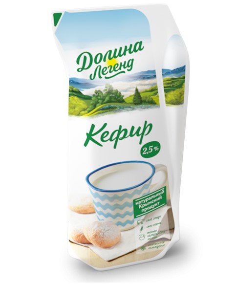 Кефир 2,5% 450гр эколин ТМ Долина легенд